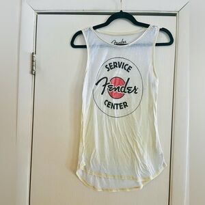 Fender 90s Guitar Band Graphic Burn Out Festival Concert Boho Tank M